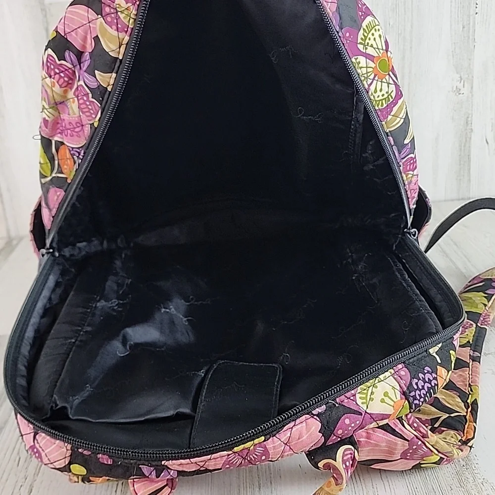 Vera Bradley Pirouette Pink floral large campus backpack padded laptop slot - Picture 7 of 14
